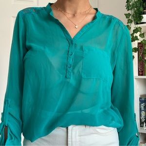Garage teal mesh shirt